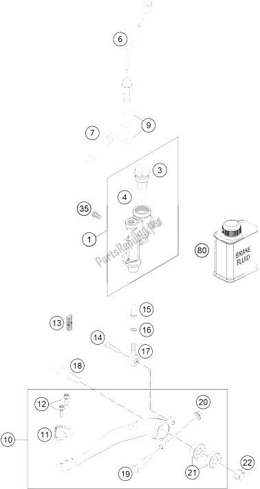 All parts for the Rear Brake Control of the KTM 200 EXC Europe 2015