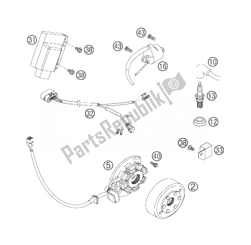 All parts for the Ignition System of the KTM 300 EXC Europe 2007