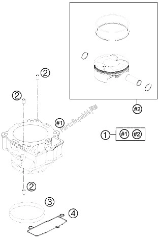 All parts for the Cylinder of the KTM 450 Rally Factory Replica 2012