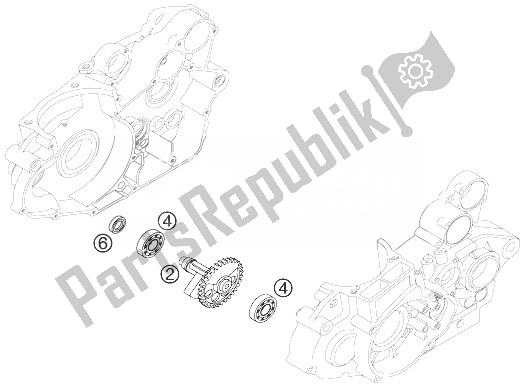 All parts for the Balancer Shaft of the KTM 525 EXC Racing Europe 2007