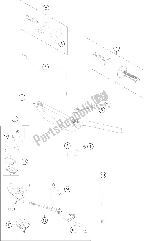 All parts for the Handlebar, Instruments of the KTM 65 SX Europe 2016