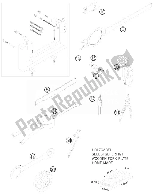 All parts for the Special Tools of the KTM 105 SX USA 2010