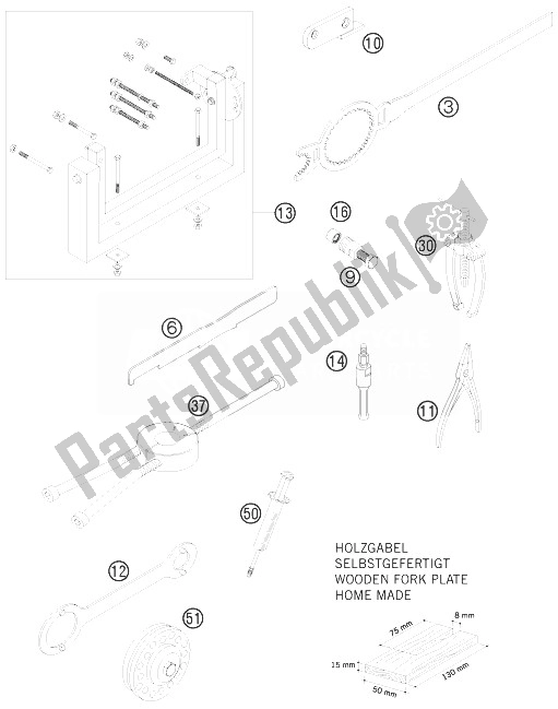 All parts for the Special Tools of the KTM 85 SX 17 14 Europe 2010