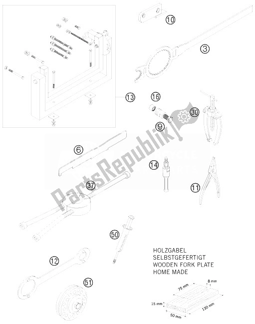 Todas las partes para Herramientas Especiales de KTM 85 SX 19 16 Europe 2010