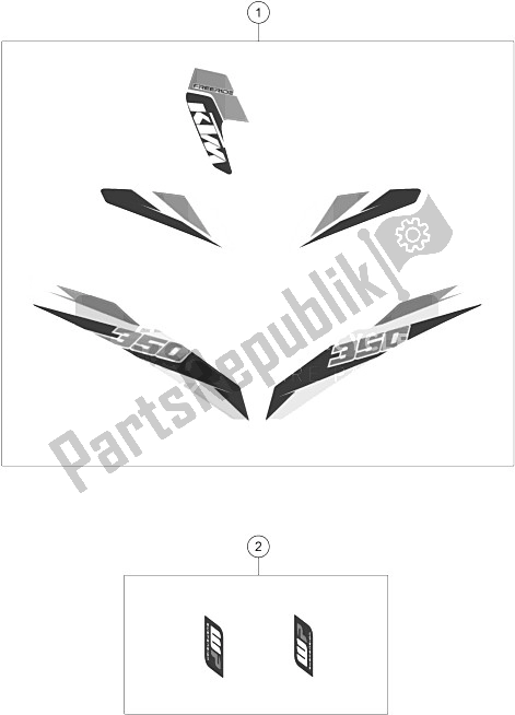 Alle onderdelen voor de Sticker van de KTM Freeride 350 Europe 2016