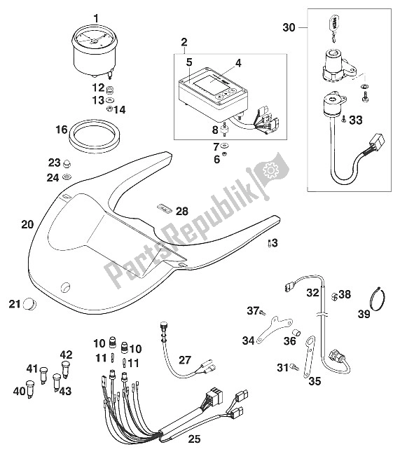 All parts for the Trippmaster - Rpm Meter Adventu of the KTM 640 Adventure R USA 2000