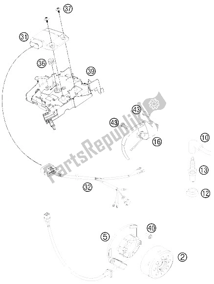 All parts for the Ignition System of the KTM 125 SX USA 2015