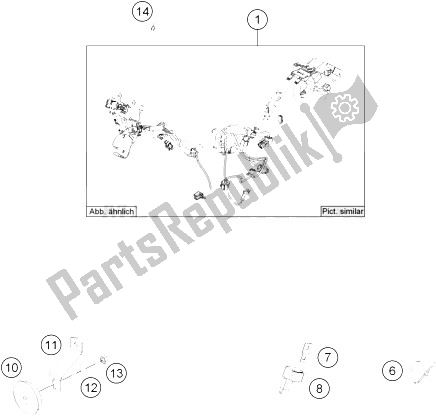 All parts for the Wiring Harness of the KTM Freeride 250 R Australia 2016