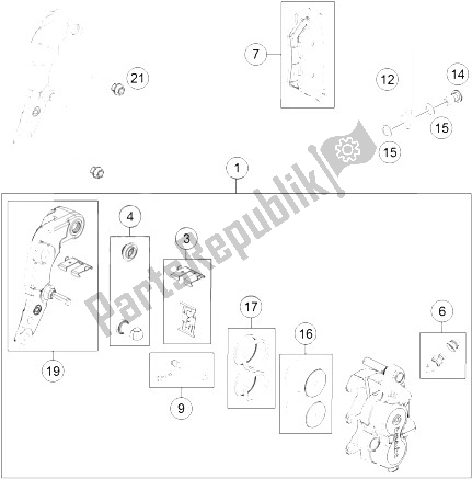 All parts for the Brake Caliper Front of the KTM 690 Enduro R ABS Europe 2016