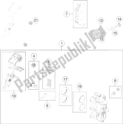 Toutes les pièces pour le étrier De Frein Avant du KTM 690 Enduro R ABS USA 2016