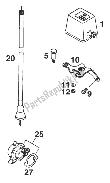 All parts for the Tacho Meter Miles Usa Sc '98 of the KTM 400 SUP Comp EXC USA 1998