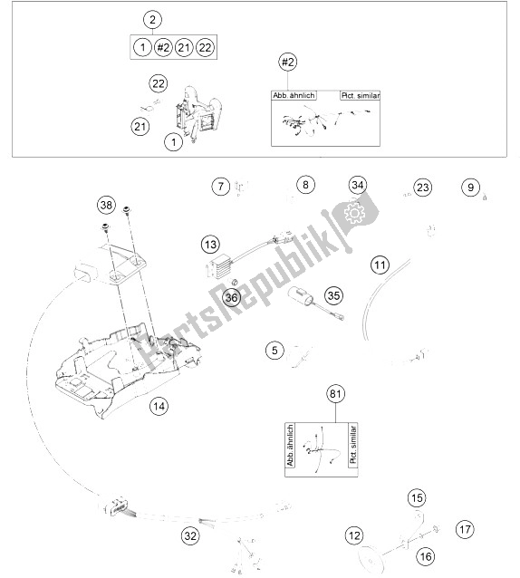 All parts for the Wiring Harness of the KTM 125 EXC Europe 2015