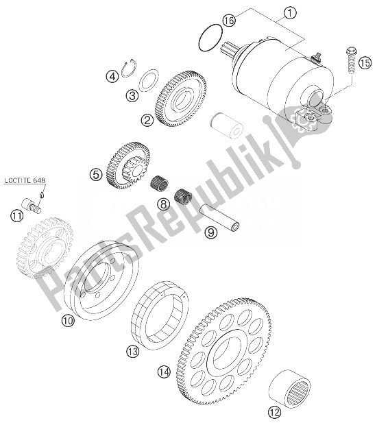 Tutte le parti per il Avviamento Elettrico del KTM 450 XC Europe 2007