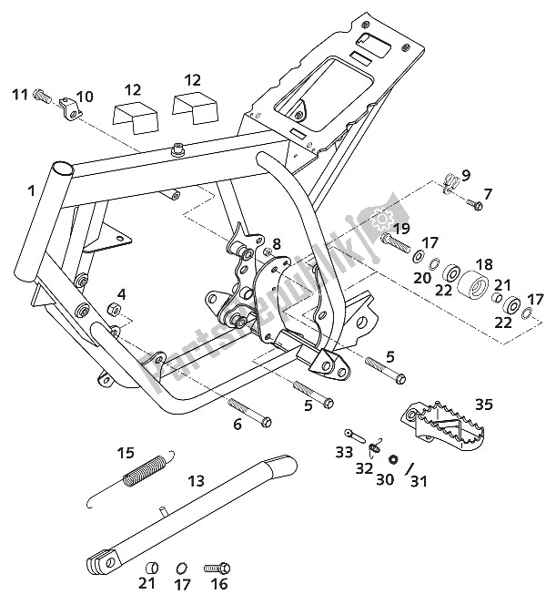 Tutte le parti per il Telaio - Lato Supporto 50 Sx Lc del KTM 50 SX PRO Senior LC Europe 2001