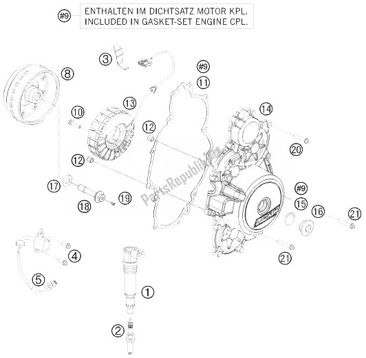 Todas las partes para Sistema De Encendido de KTM 1190 RC8 Black Australia 2010