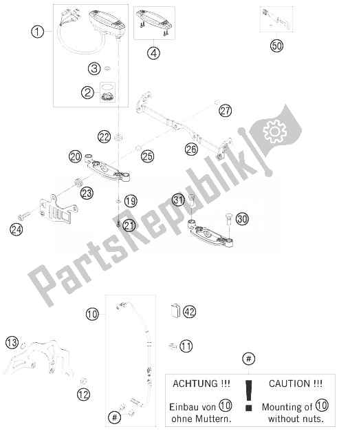 All parts for the Instruments / Lock System of the KTM 250 EXC SIX Days Europe 2010