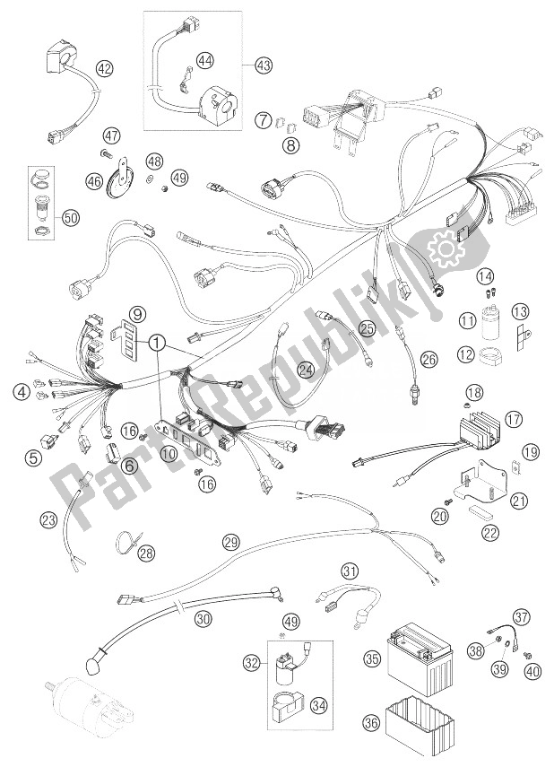 All parts for the Wiring Harness 640 Lc4 Advent of the KTM 640 LC4 Adventure Europe 2003