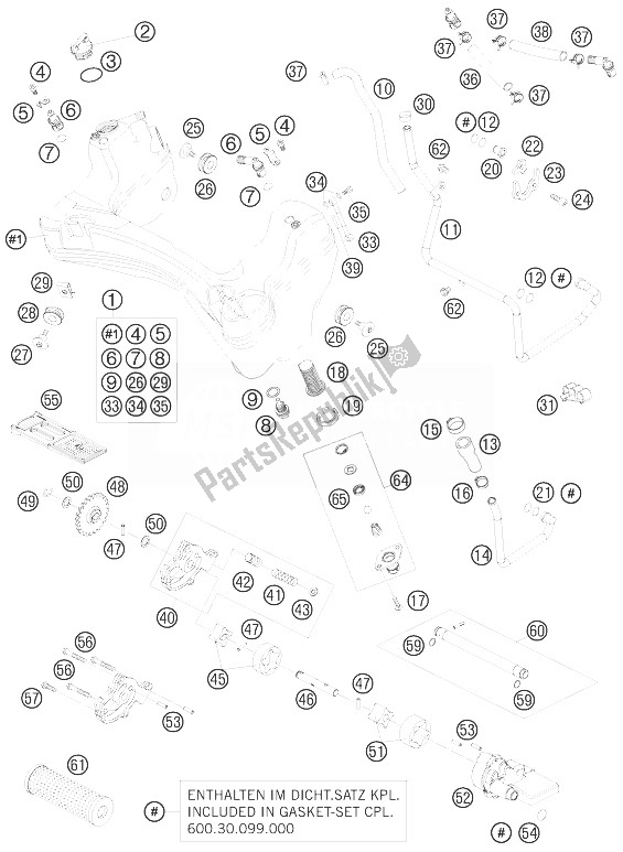 All parts for the Lubricating System of the KTM 990 Super Duke Orange Europe 2010