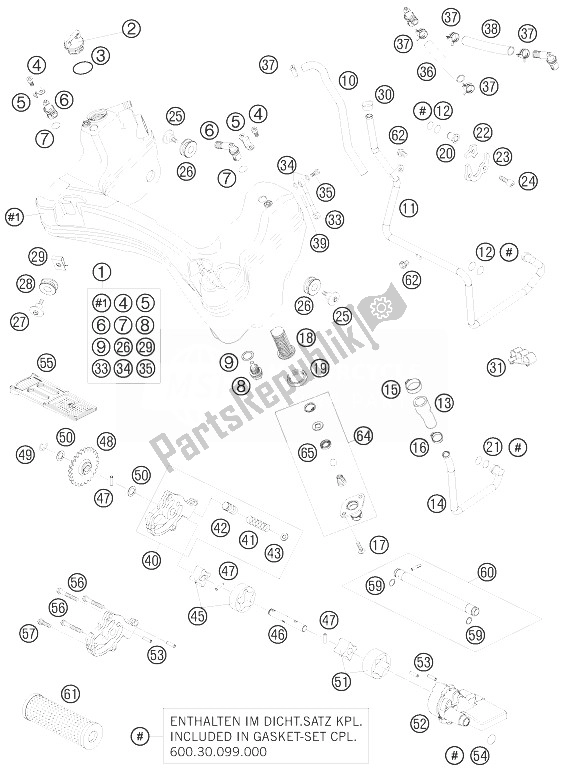 All parts for the Lubricating System of the KTM 990 Super Duke R Europe 2010