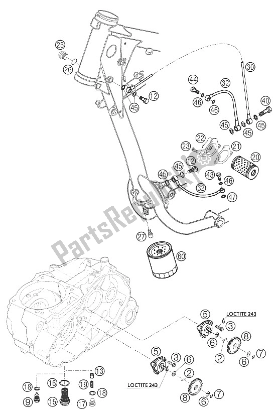 Toutes les pièces pour le Système De Lubrification du KTM 400 LS E MIL Europe 2005