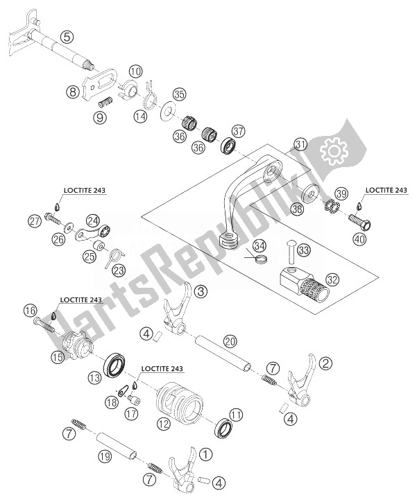 Todas las partes para Mecanismo De Cambio 250 Sx de KTM 250 SXS Europe 2003
