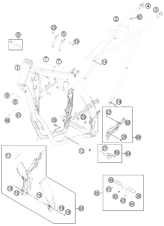 Wszystkie części do Rama KTM 300 EXC Europe 2009