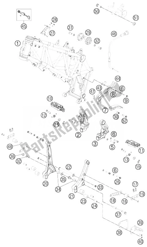 Tutte le parti per il Telaio del KTM 450 Rally Factory Replica Europe 2014