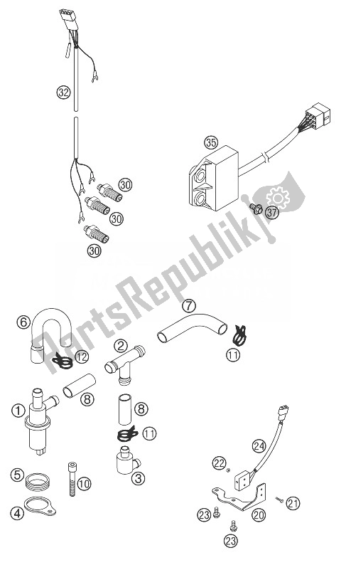 Tutte le parti per il Epc Lc4 2000 del KTM 640 Adventure R USA 1999