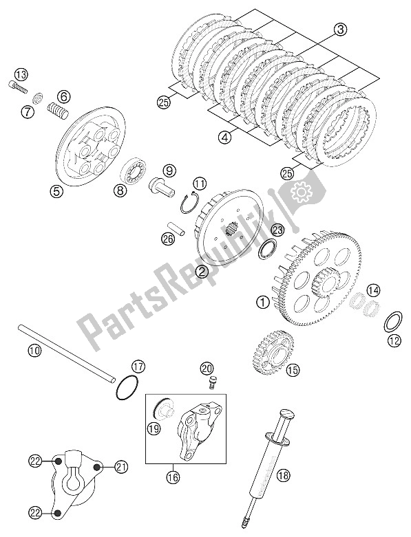 All parts for the Clutch Racing 2002 of the KTM 400 EXC Racing Australia 2002