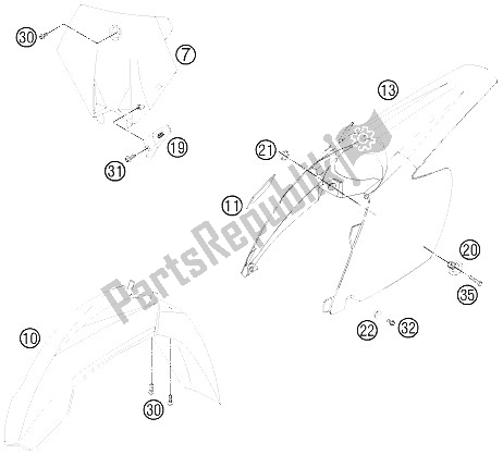 Todas as partes de Máscara, Pára-choque do KTM 85 SXS 17 14 Europe 2012