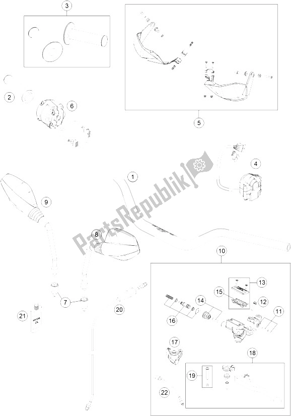 All parts for the Handlebar, Controls of the KTM 690 Enduro R ABS Australia 2015