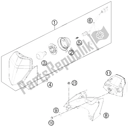 All parts for the Lighting System of the KTM 525 XC ATV Europe 2012