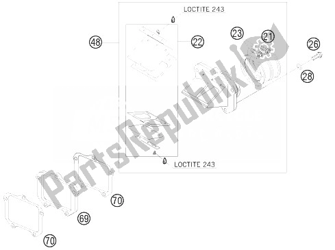 Todas las partes para Caja De Válvula De Lámina de KTM 200 XC W USA 2014