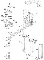 fourche avant - potence de direction wp rxc-e '98