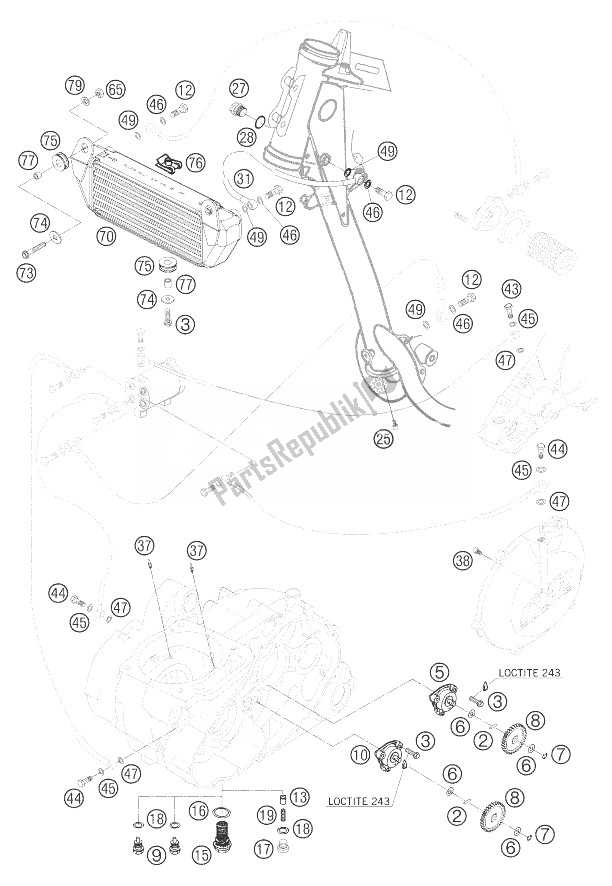 Tutte le parti per il Sistema Di Lubrificazione del KTM 660 Rally Factory Replica Europe 2007