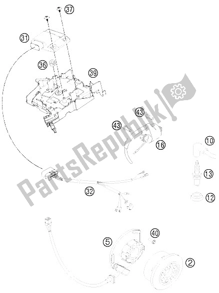 All parts for the Ignition System of the KTM 250 SX Europe 2015