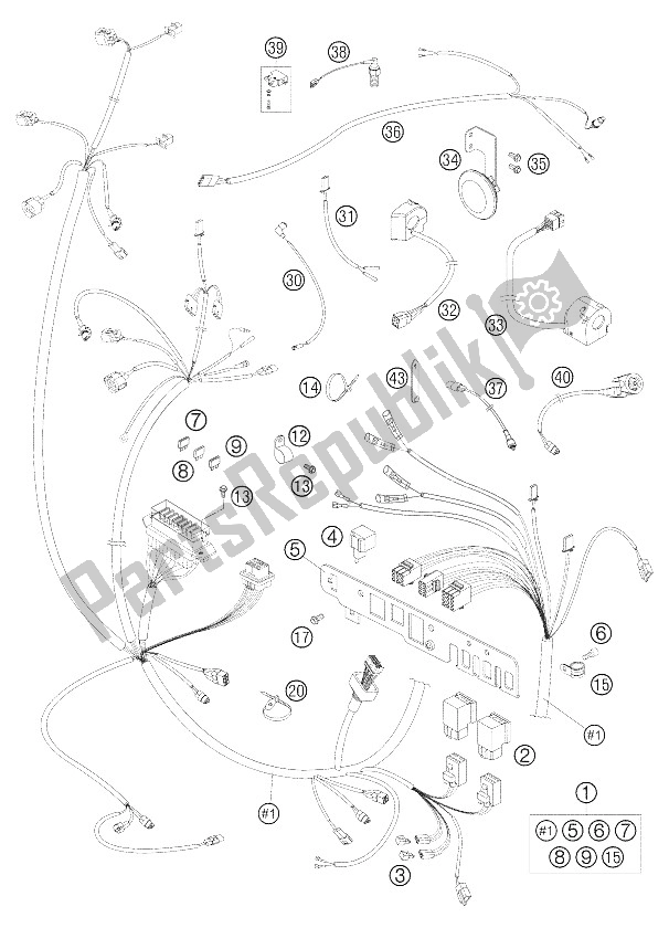 Todas las partes para Arnés De Cables 950 Aventura de KTM 950 Adventure S USA 2005