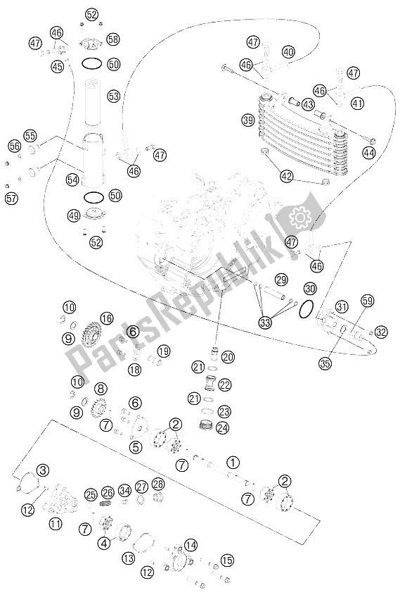 All parts for the Lubricating System of the KTM 450 Rally Factory Replica Europe 2012