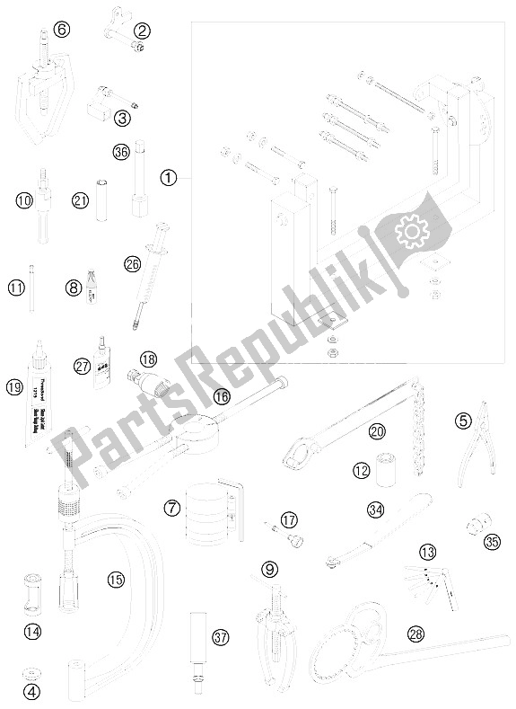 All parts for the Special Tools of the KTM 250 EXC F Australia 2008