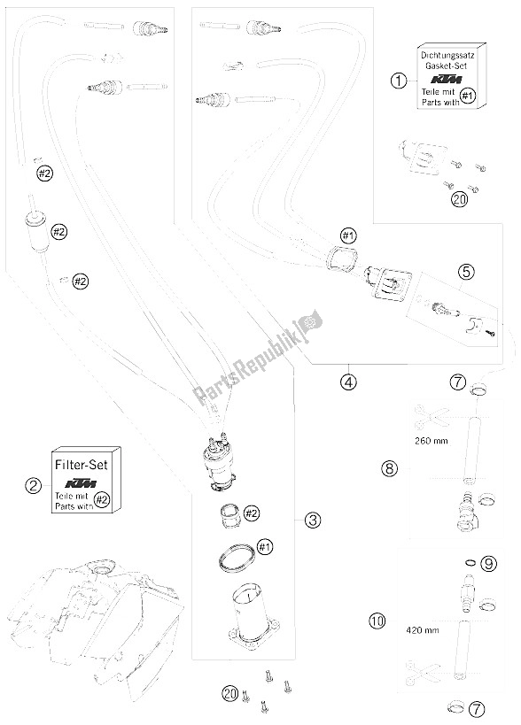 Toutes les pièces pour le Pompe à Essence du KTM 690 Duke Orange Japan 2009