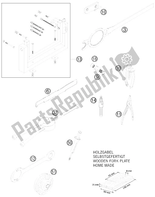 All parts for the Special Tools of the KTM 85 SX 19 16 Europe 2012