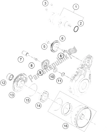 Todas las partes para Arrancador Eléctrico de KTM 350 XCF W SIX Days USA 2016