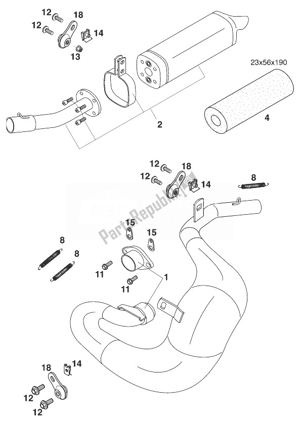 Toutes les pièces pour le Silencieux D'échappement 60 '98 du KTM 60 SX Europe 1998