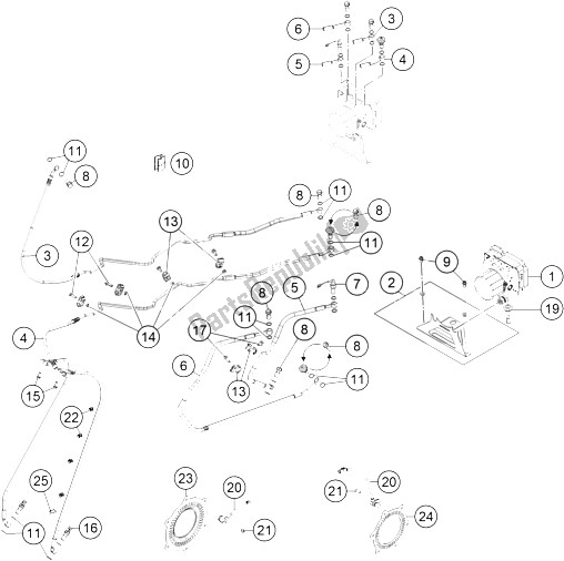 All parts for the Antiblock System Abs of the KTM 1050 Adventure ABS Europe 2016