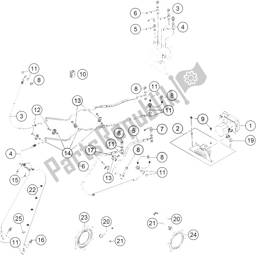 Tutte le parti per il Sistema Antibloccaggio Abs del KTM 1190 Adventure ABS Grey Europe 2015