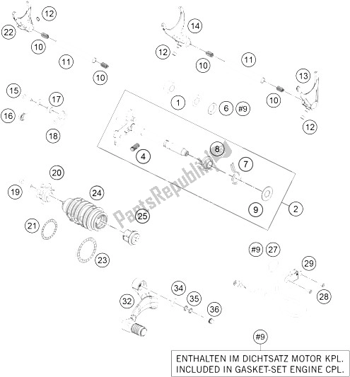 Toutes les pièces pour le Mécanisme De Changement du KTM 1050 Adventure ABS Europe 2015