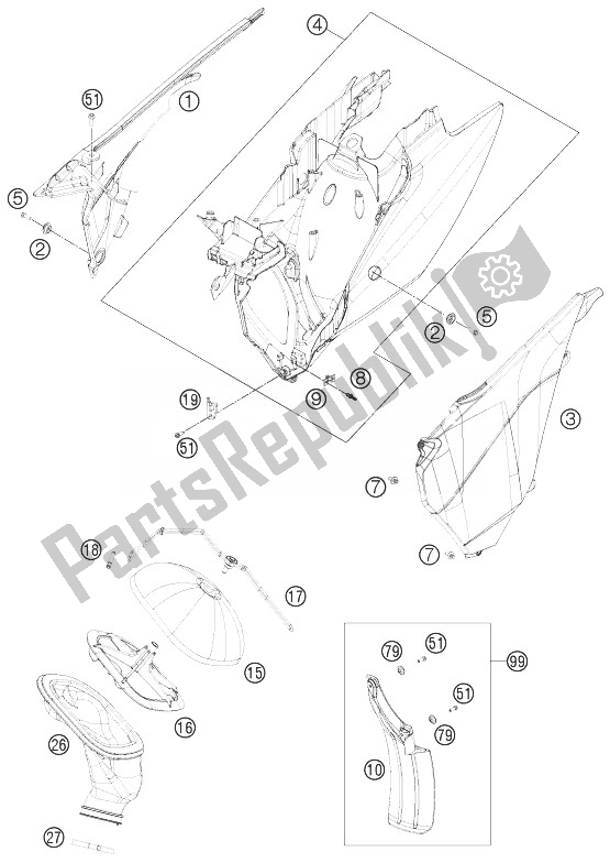 All parts for the Air Filter of the KTM 150 SX Europe 2013