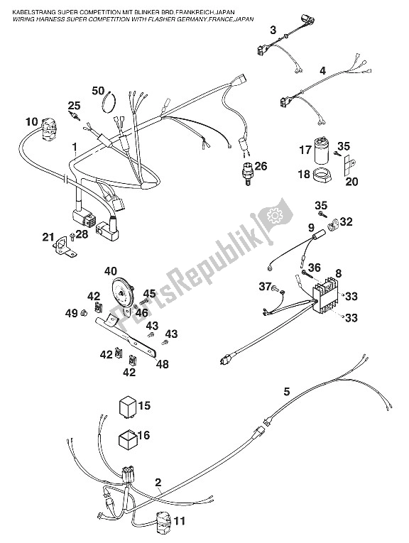 All parts for the Wire Harness Sc With Turn Signals '96 of the KTM 400 Super Comp WP Europe 1996