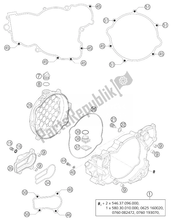 Todas las partes para Tapa De Embrague 250 Sx de KTM 250 SXS Europe 2003