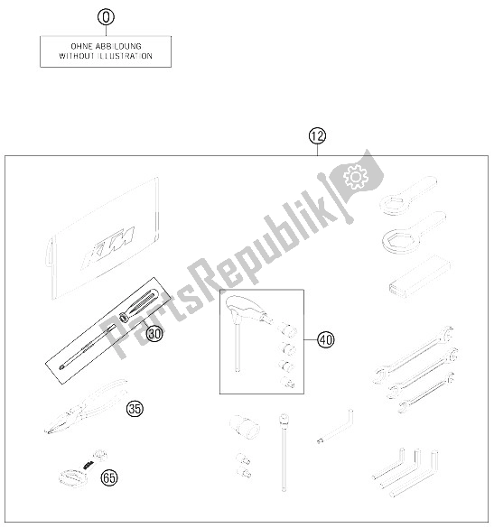 Alle onderdelen voor de Accessoireset van de KTM 990 SM T White ABS Spec Edit Brazil 2011